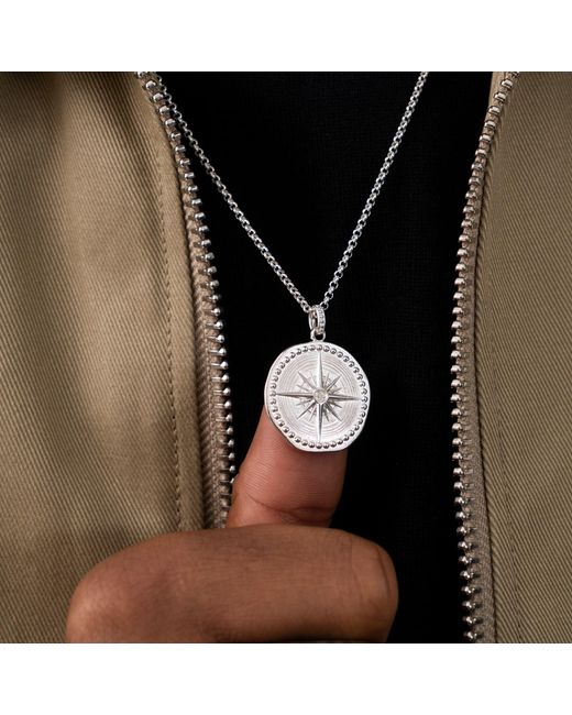 Dower & Hall Metallic Diamond True North Necklace for men
