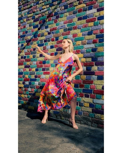 Any Old Iron White Pastel Lightning Ruffle Dress