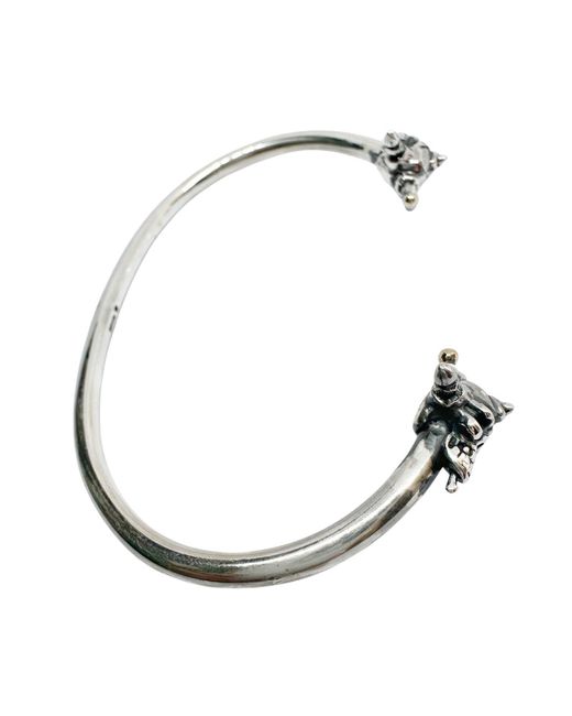 Tg-Jewellery by Tamara Gervasio Metallic Punk Skull Rigid Bangle – Recycle Sterling One Of A Kind for men