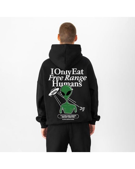 Dont Eat the Homies Black Alien Hoodie