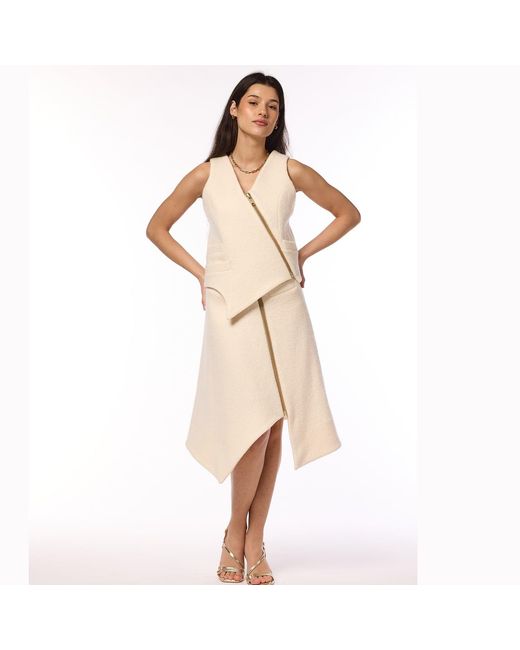 F.j.k by Farah Kadhimi Natural Emily The Ivory High Waisted Flirty Skirt