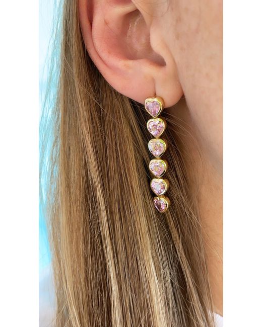 SHYMI Pink Heart Drop Earrings