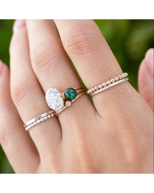 Kate Koel Metallic Bead Stacking Ring