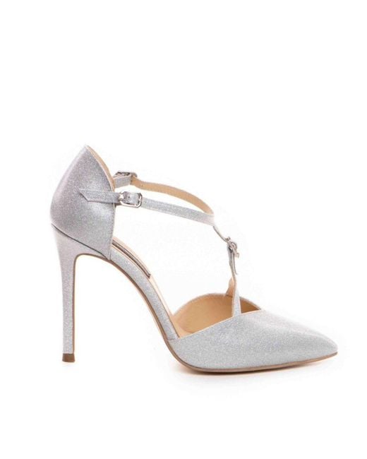 The 5Th Element White Freya T-Strap Pumps
