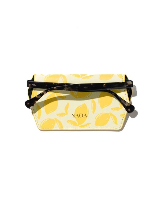 Naoa Yellow Slim Glasses Case Lemons Print