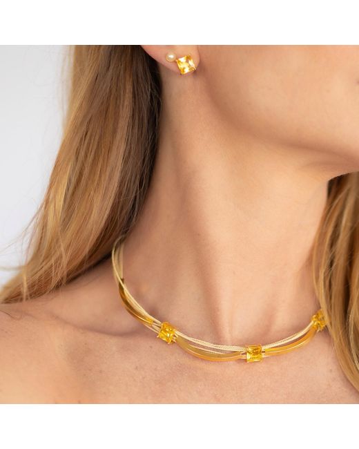 Nart Nature Making Art Metallic The Square Buriti Natural Fiber Necklace
