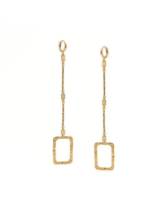 Jaredjamin Metallic Solene Hammered Single Link Drop Leverback Earrings