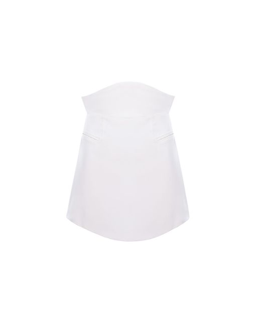 AVENUE No.29 White Mini Skirt With Rounded Hemline