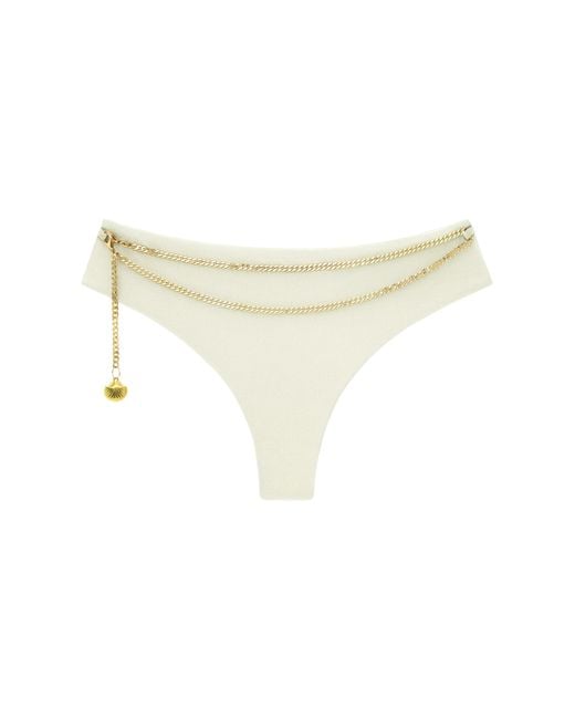 Adriana Pappas Designs White Riviera Bottoms With Chain Oatmilk
