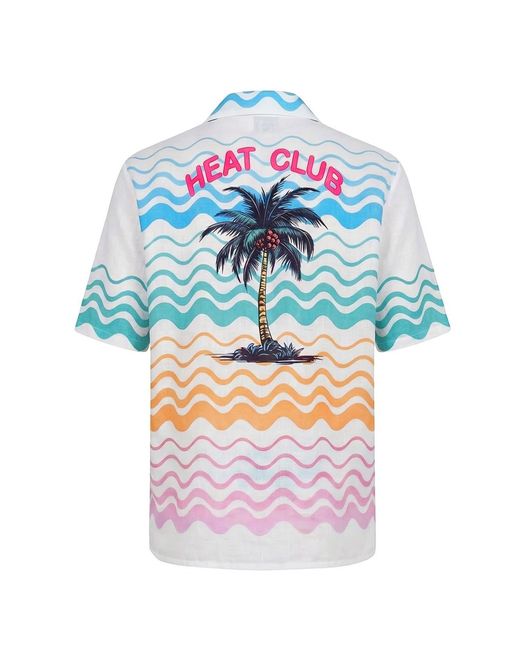 LOVEIST STORE Blue Heat Club Resort Shirt for men