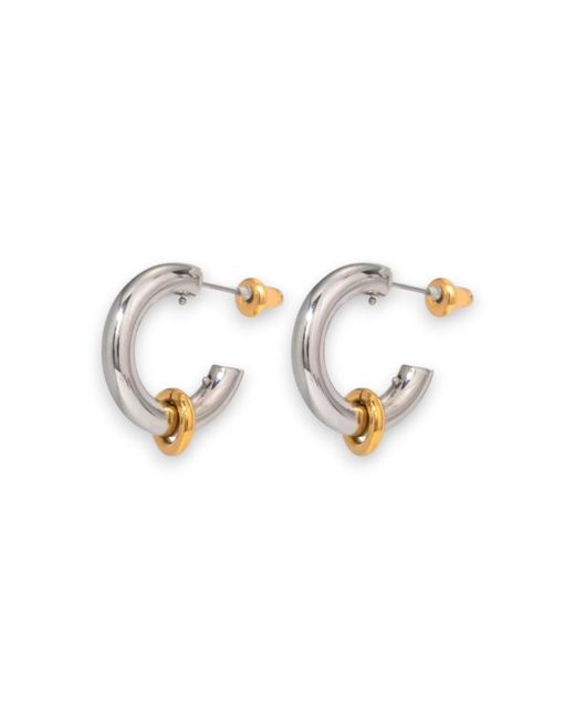 Kybele Studio White Mini Dual Tone Hoops