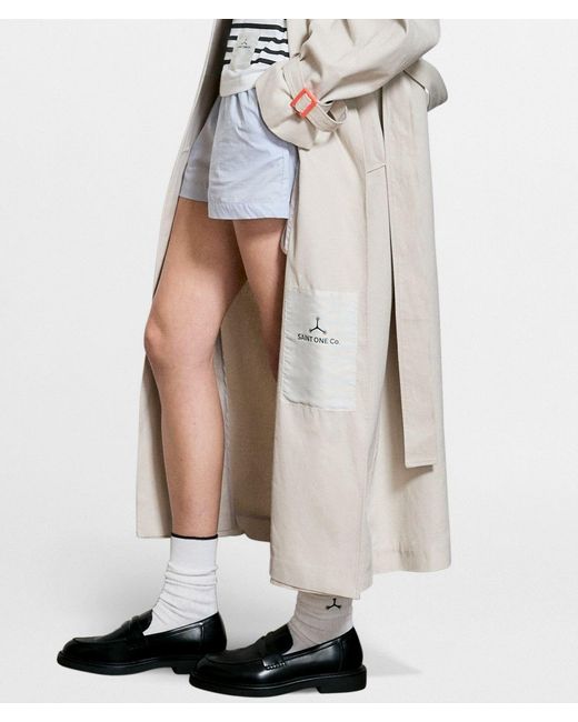 Saint One Co. White Neutrals Idols Trench Coat Sand X Fanta