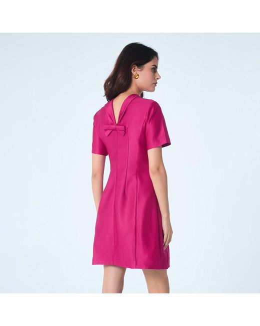 Smart and Joy Pink Taffeta Sailor Collar Dress