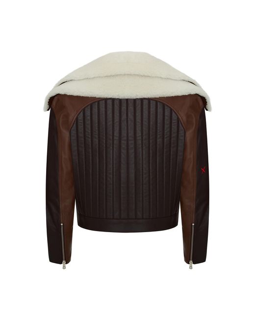 Pcfg Black Double Collar Leather Jacket