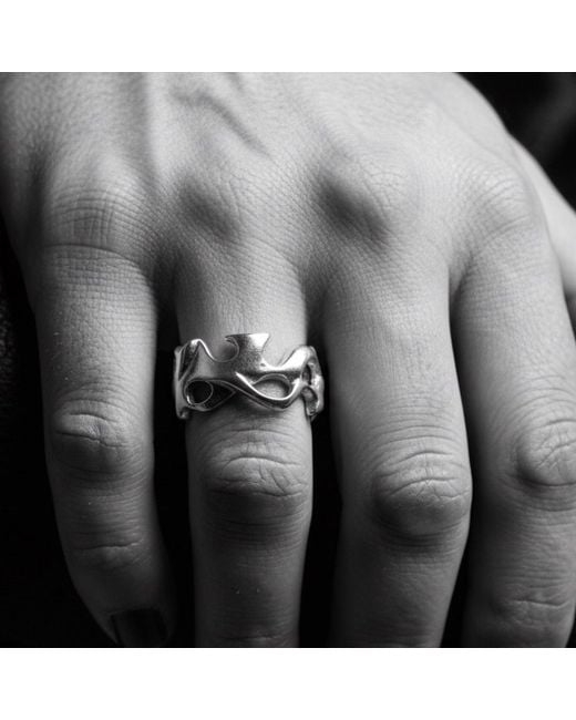Tg-Jewellery by Tamara Gervasio Metallic Organic Ring For for men