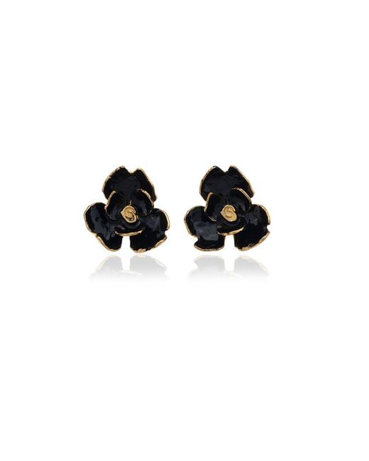 Milou Jewelry Black Rose Flower Earrings