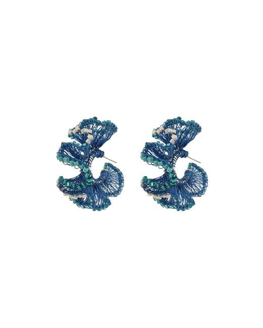 Lavish by Tricia Milaneze Ocean Blue Mix Rio Hoops Handmade Crochet Earrings