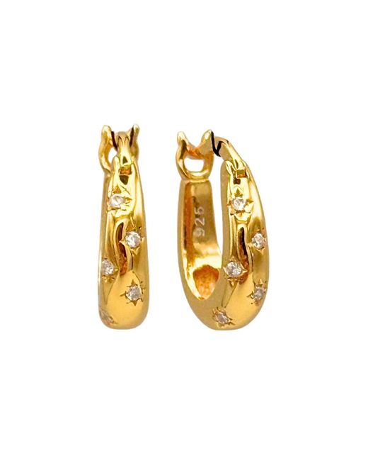 Nazzar Metallic Star Burst Dome Hoops