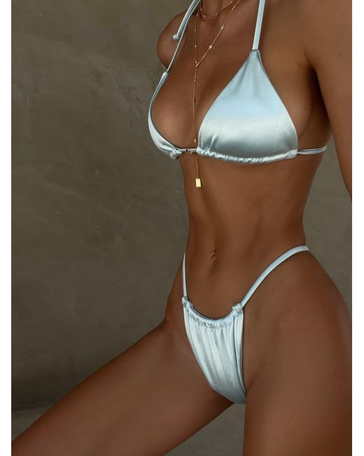 Decolet the label Blue Gia Satin Bikini Bottoms