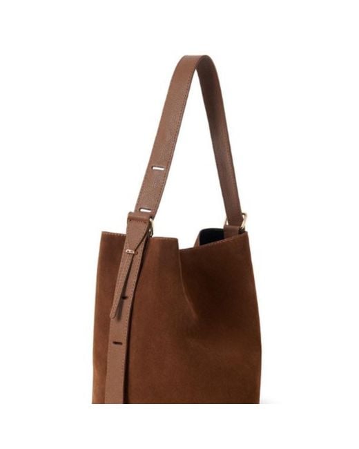 Betsy & Floss Brown Melfi Suede Bucket Tote Bag