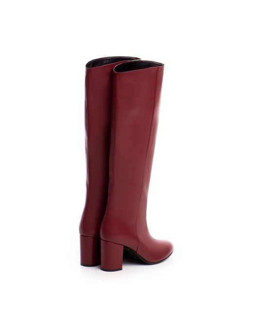 The 5Th Element Red Runa Burgundy Leather Slouch Boots