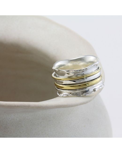 Isla Silver White Haytor Statement Spinning Ring