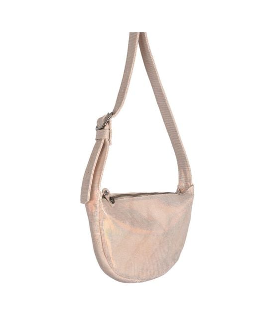 Owen Barry Natural Neutrals Leather Sling Bag Nude Mettalic
