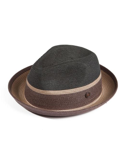 Dasmarca Hats Brown Dasmarca Verona And Summer Two Tone Straw Lightweight Fedora Hat For And for men