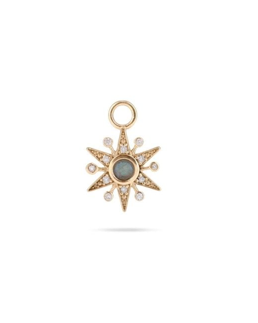 Zohreh Metallic Limited Edition Diamond & Labradorite Star Earring Charm 9K