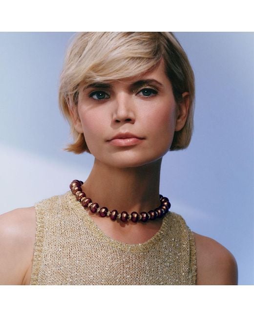 Saule Label Metallic Mika Necklace