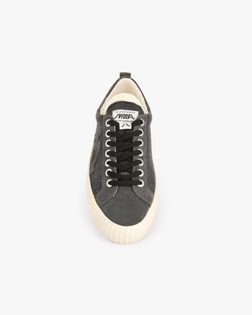 Springa | Unique Vulcanized Sneakers Italian Handmade Brown Wavy Coat for men