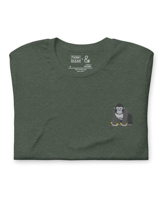 Anchor and Crew Green Forest Think Ocean Gorilla Aspirations Cotton Embroidered T-Shirt