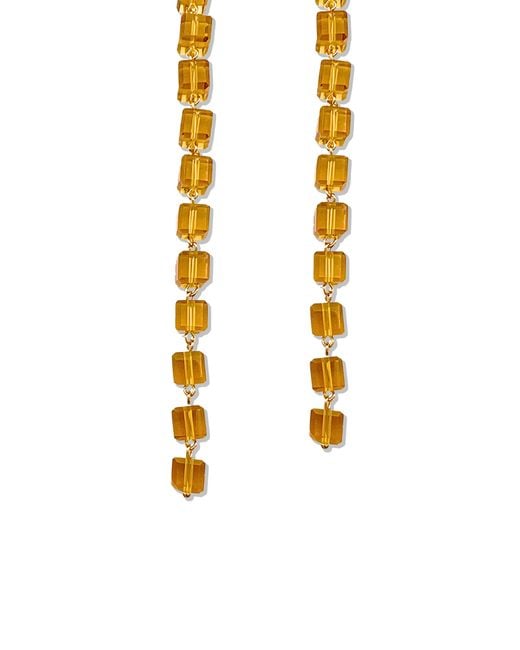 Jaredjamin Metallic Amber Building Block Drop Earrings