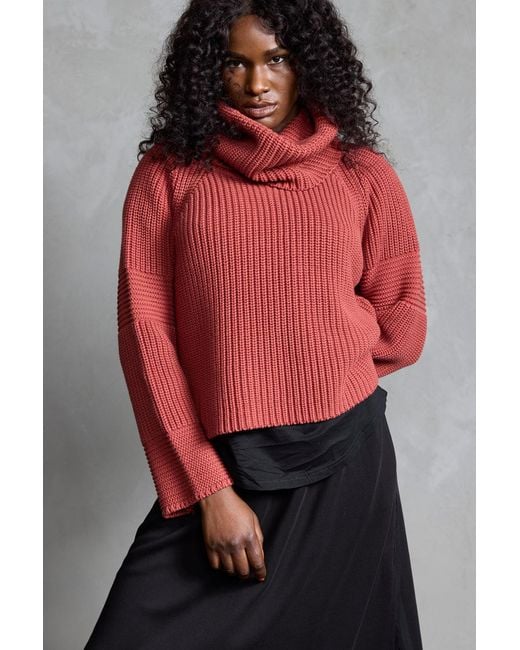 Dref Red Vela Chunky Knit Jumper