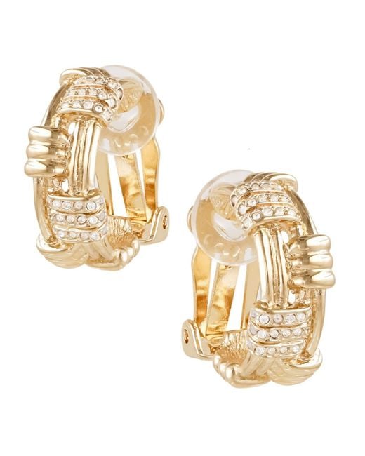 Grosse Metallic Crystal Design Clip On Earrings, Series Tricot