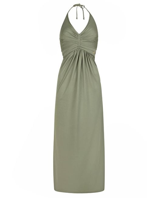 Chic by Lirette Green Halter Dress Natural