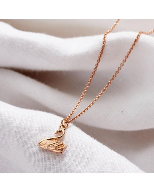 Posh Totty Designs Metallic Plated Soulmate Swan Charm Necklace