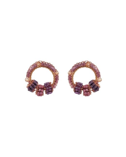 Lavish by Tricia Milaneze Pink Rose Breeze Mix High Roller Trio Posts Handmade Earrings
