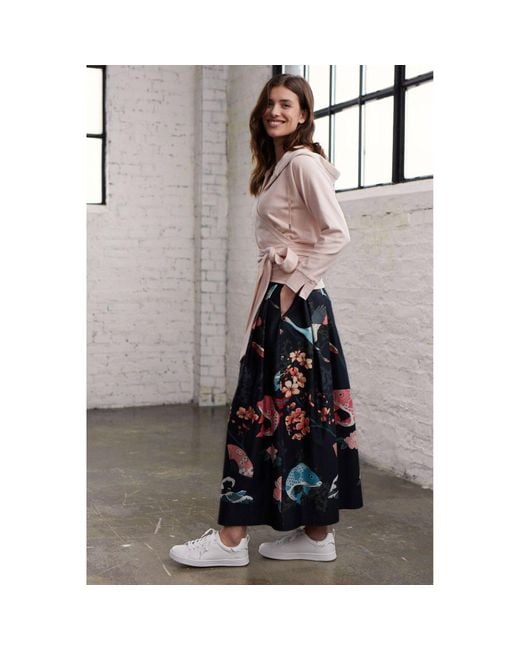 Marianna Déri Black Maxi Skirt With Japanese Print