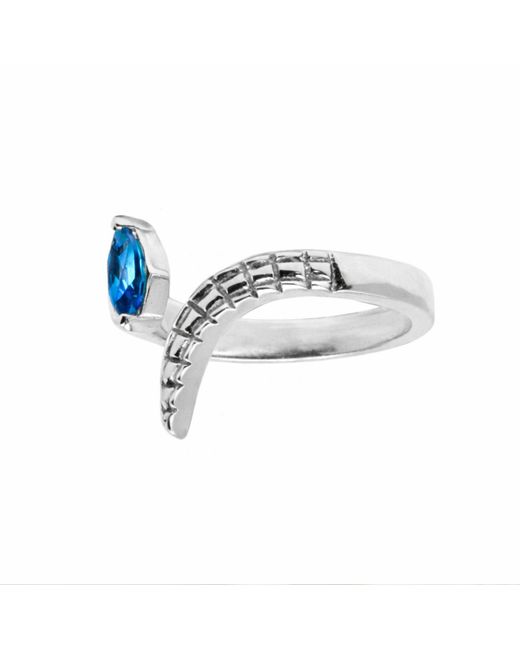 NASI SILVER Blue Croctail Marquise Ring- Topaz