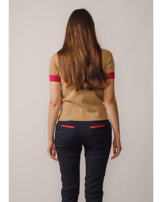 BEIRA Brown Astrid Merino And Cashmere ¾-Sleeve Luxury Knitwear Turtle Neck Top Camel