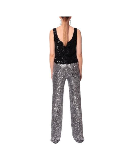 AGGI by HALEWSKI Gray Luca Diamond Sequin Pant