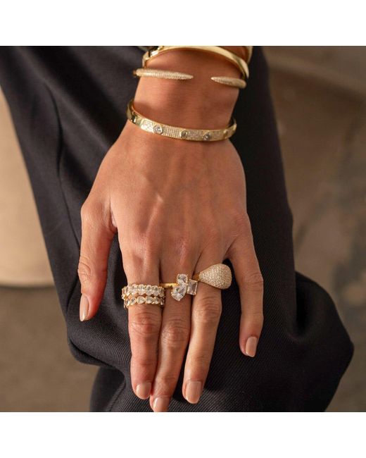 SHYMI Metallic Pave Signet Ring