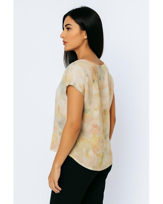 Conquista Multicolor Print Cap Sleeve Top