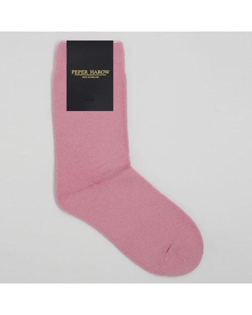 Peper Harow - Made in England Pink Plain Bed Socks – for men