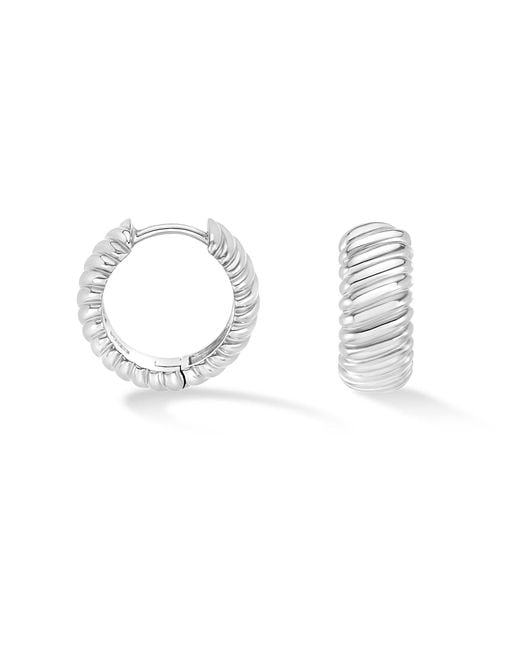 Dower & Hall Metallic Wide Twist Huggie Hoops