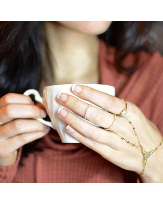 KAMARIA Metallic Double Chain Ring