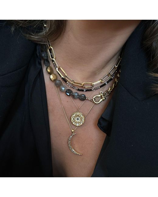 Rachel Nathan Brown Neutrals Spinel & Iced Obsidian Necklace