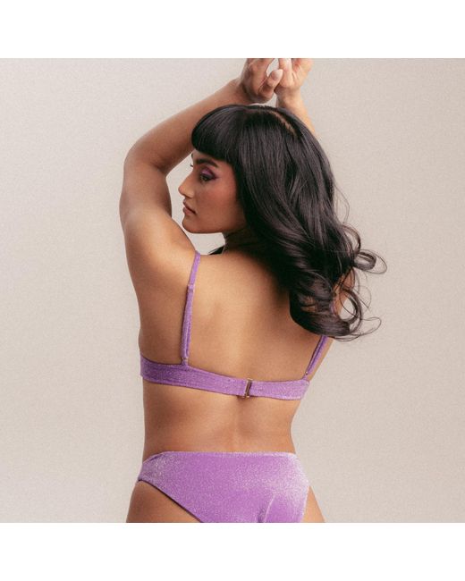 Patti Jane Swim Purple Lola's Disco Sparkle Padded Bikini Top