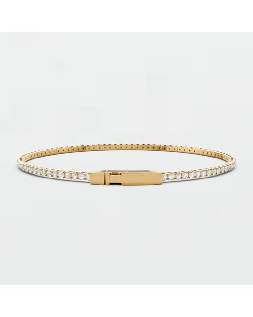Aya Fine Jewelry Metallic 1.60 Cwt Round Lab Diamond Tennis Bangle Bracelet
